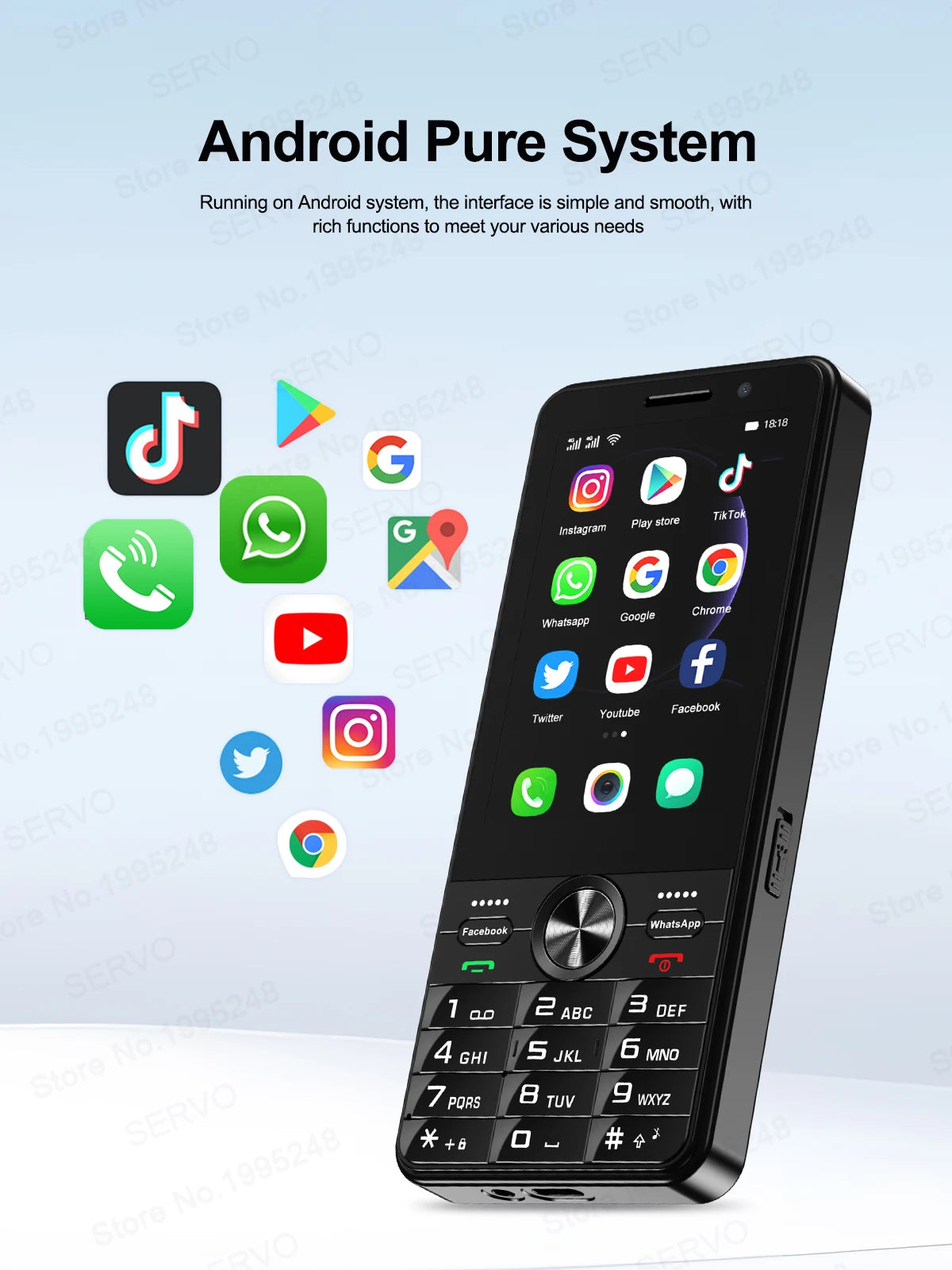 2025 New 4G Network Android Smart Phone 3.5" Screen 2 SIM Dual Camera Android 8.1 2+16GB WIFI GPS Play Store Mobile Phone Type-C