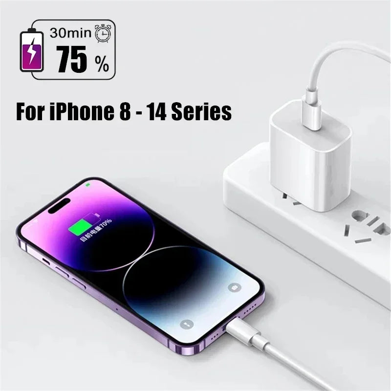 35w PD Fast Charger for iPhone 13 Pro 14 Plus 11 12 mini XS Max XR X iPad Air Quick Charging Cable USB-C Power Adapter