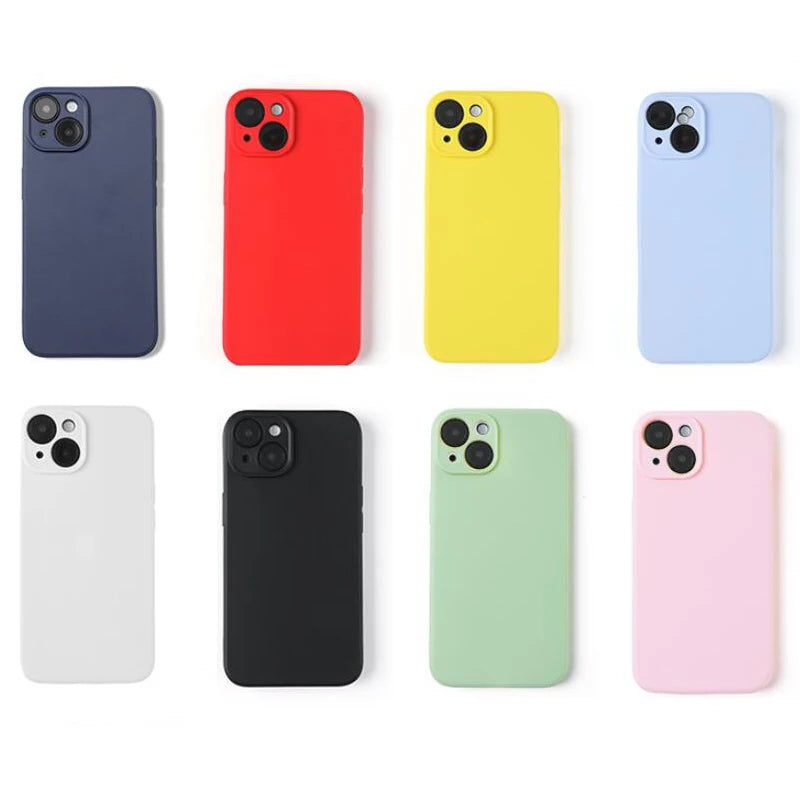Case For iphone 15 Case iphone 11 12 13 mini 14 15 16 Pro Max Cover Funda TPU Cases Shockproof Liquid Silicone Cover Case