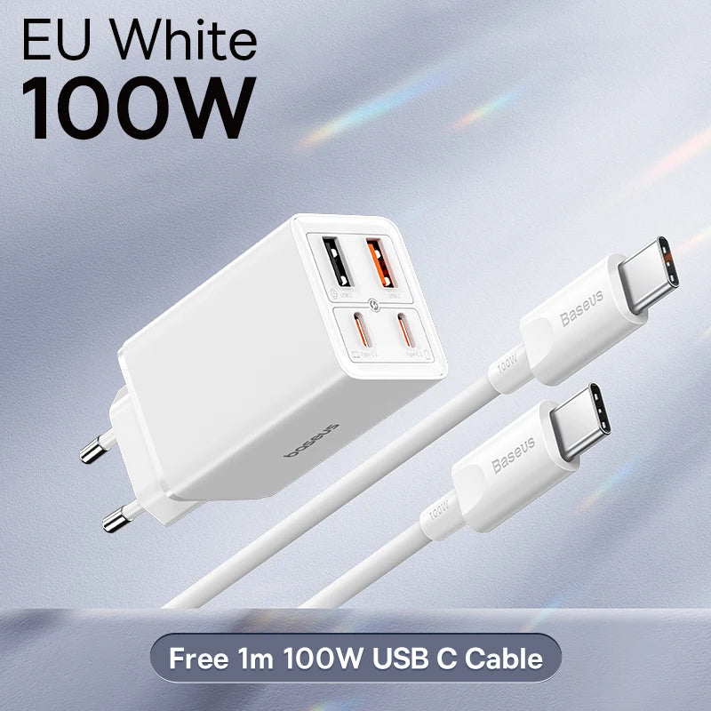 【New Sale】Baseus 65W USB C Charger GaN Charger Support QC PD Charge Portable Fast Charger For iPhone 17 16 15 Laptop Charger