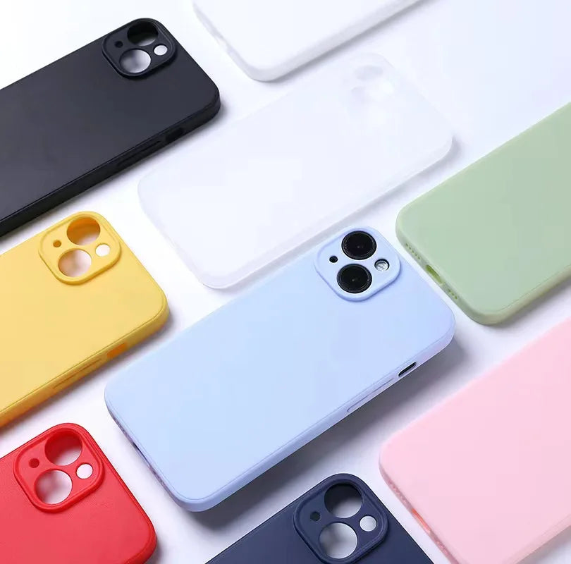 Case For iphone 15 Case iphone 11 12 13 mini 14 15 16 Pro Max Cover Funda TPU Cases Shockproof Liquid Silicone Cover Case