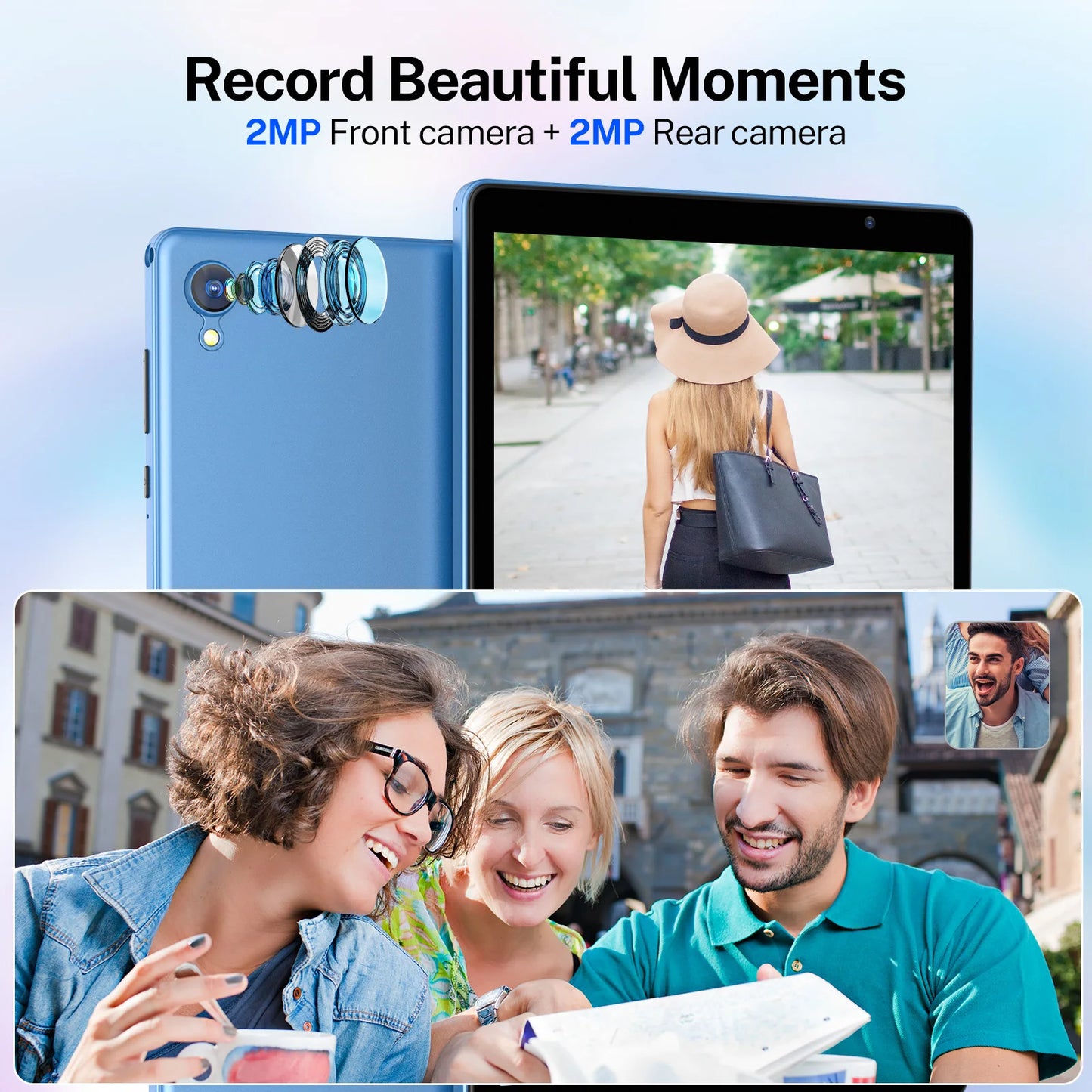 Latest Android 14 Tablet, 10-inch Tablet, Quad-core Processor, 5G WiFi, 4GB ROM + 32GB RAM, 1280*800 Resolution, 8000mAh Battery