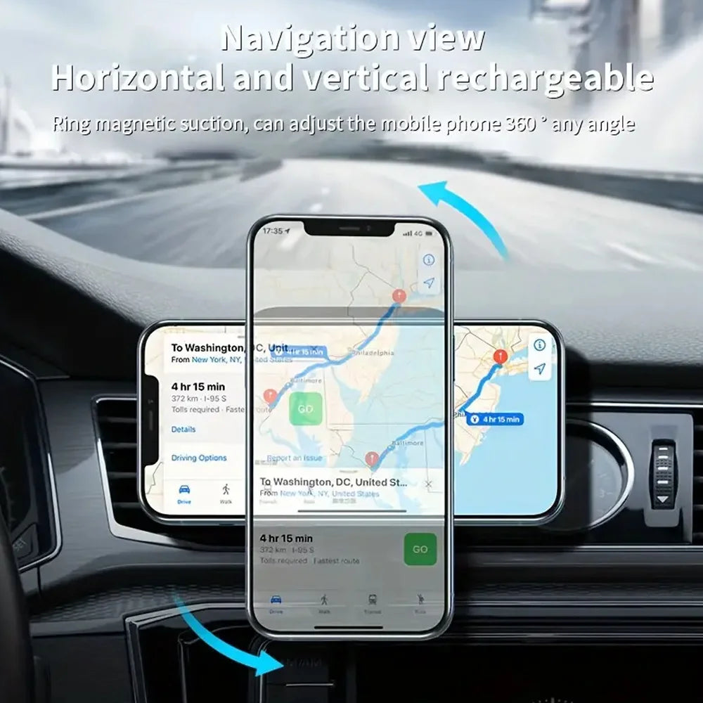 100W Magnetic Wireless Car Charger for iPhone16/15/14/13-Quick Charge,Compatible with Mag-Safe Car Chargers,Dual Mount Charger