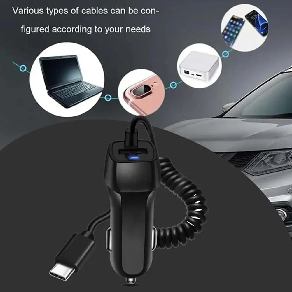 Car Charger USB Quick Charger 3.0 Auto Charger Mobile Phone Micro Type C Fast Cable For Huawei For IPhone Android Chargers Tools