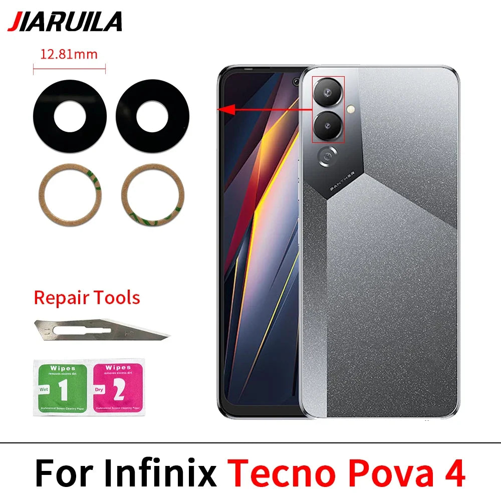 Suitable Camera Glass For Infinix Camon 19 Pro 20 CK6 Phantom X2 Pova 4 5 6 Pro Rear Back Camera glass Lens With Glue