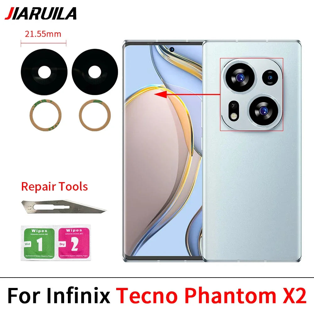 Suitable Camera Glass For Infinix Camon 19 Pro 20 CK6 Phantom X2 Pova 4 5 6 Pro Rear Back Camera glass Lens With Glue
